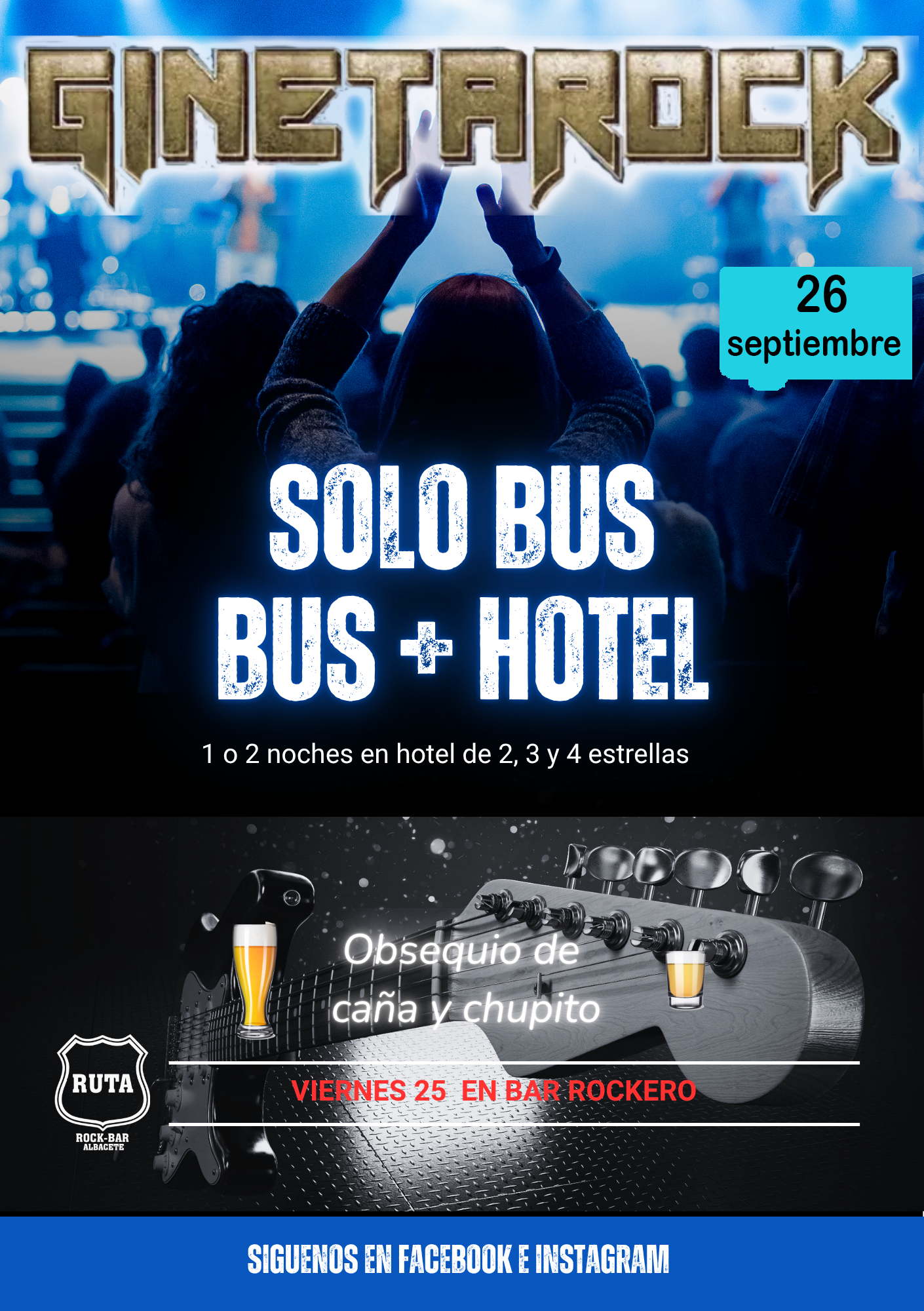 ¡Vive la música con nosotros! - ¡Únete a nosotros para un fin de semana inolvidable en el Festival Gineta Rock 2026! - Pabellón municipal de La Gineta